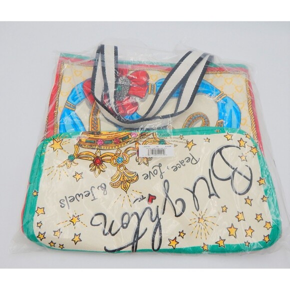 Brighton Sparkle And Shine Tote Bag Canvas Tom Clancy Design Love Shopping NWT - Picture 2 of 14